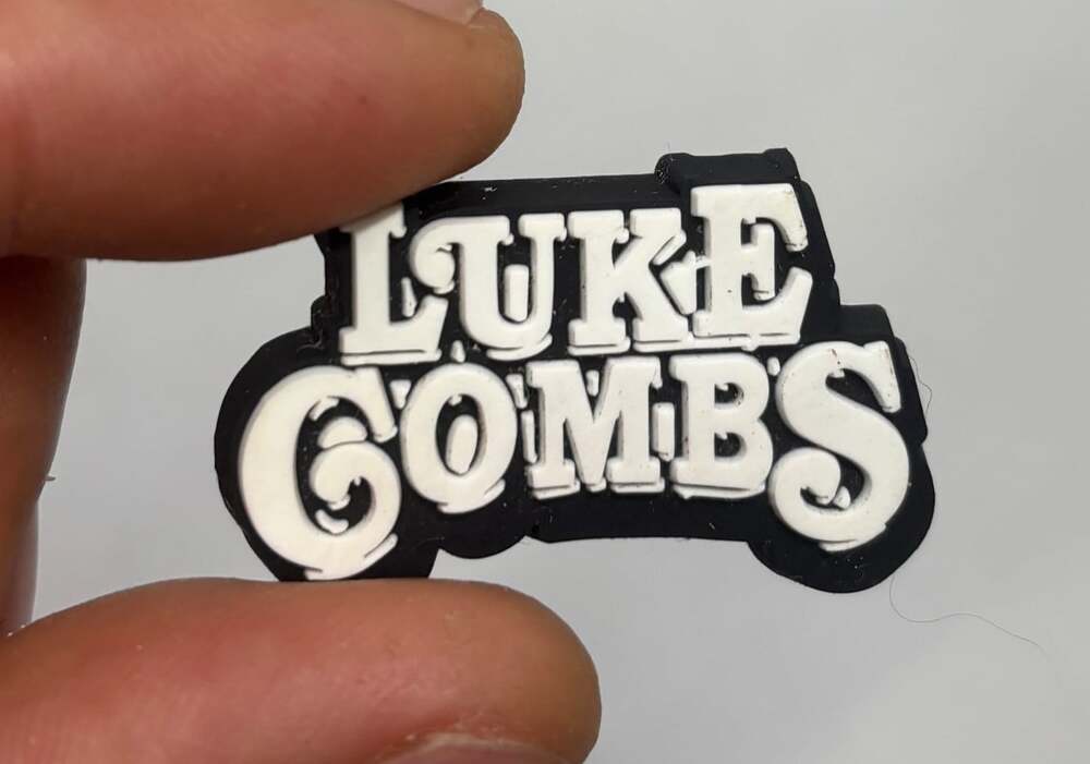Luke Combs Shoe Charm Black White Rubber Clog Pin